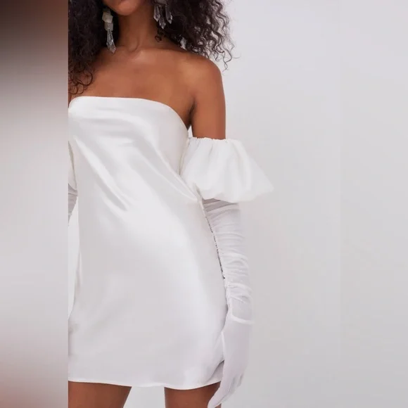 For Love & Lemons Hazel White Mini Dress NWT - Picture 3 of 11